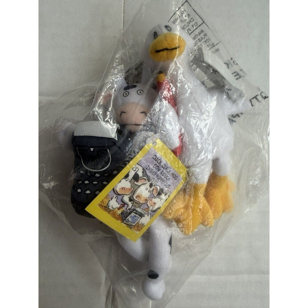 Click, Clack, Moo Cows That Type Cow And Duck Finger Puppets NWT In Plastic
